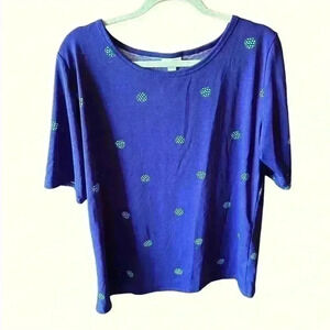 Lularoe 3X blue fitted Gigi top. NWT. 2 Tone blue geometric print.